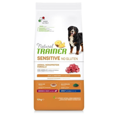 TRAINER Natural Sensitive No Gluten Medium & Maxi Adult con Agnello 12 kg. - 