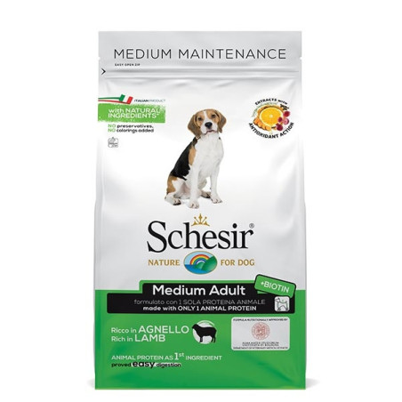 SCHESIR Dry Line Medium Mantenimento con Agnello 3 kg. - 