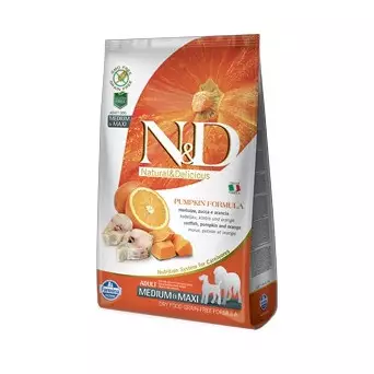 FARMINA N&D PUMPKIN grain free adult medium maxi cod, pumpkin and orange 2,5 kg