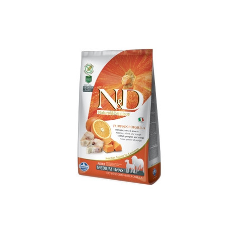 FARMINA N et D PUMPKIN grain free adult moyen maxi cabillaud citrouille et arancia 2,5 kg