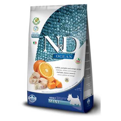FARMINA N&D OCEAN grain free adult mini merluzzo zucca e arancia 800 gr. - 