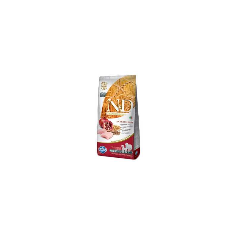 FARMINA N et D LOW ANCESTRAL GRAIN Senior Medium et Maxi avec Poulet et Grenade 2,5 kg.