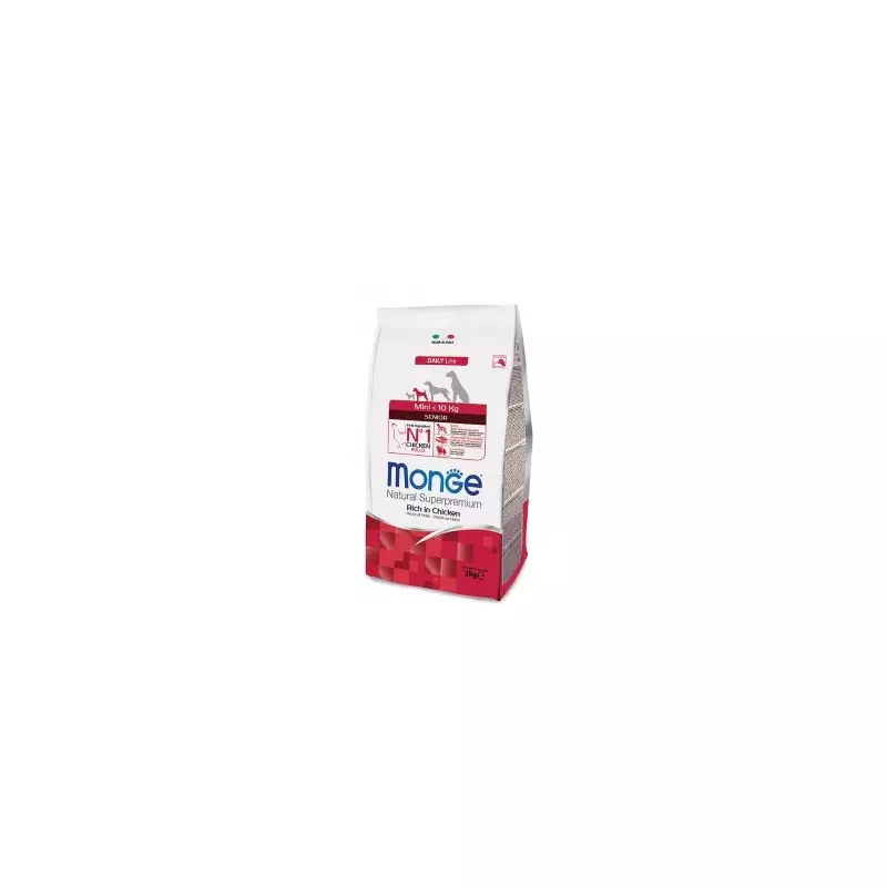 MONGE Natural Superpremium Mini Senior Ricco di Pollo 3 kg.