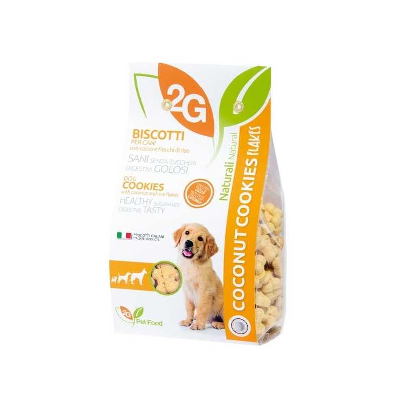 2G PET FOOD GUIDOLIN GIANNI Cookies avec Cocco et Fiocchi di Riz 350 g. 2G PET FOOD GUIDOLIN GIANNI Cookies avec Cocco et Fiocchi di Riz 350 g.