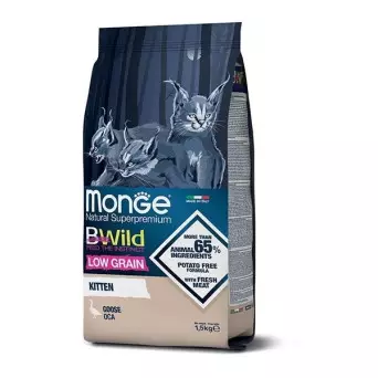 MONGE BWild Low Grain Kitten with Goose 1,5 kg.