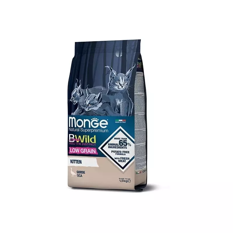 MONGE BWild Low Grain Kitten con Oca 1,5 kg.