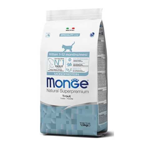 MONGE Natural Superpremium Kitten avec Truite 1,5 kg.