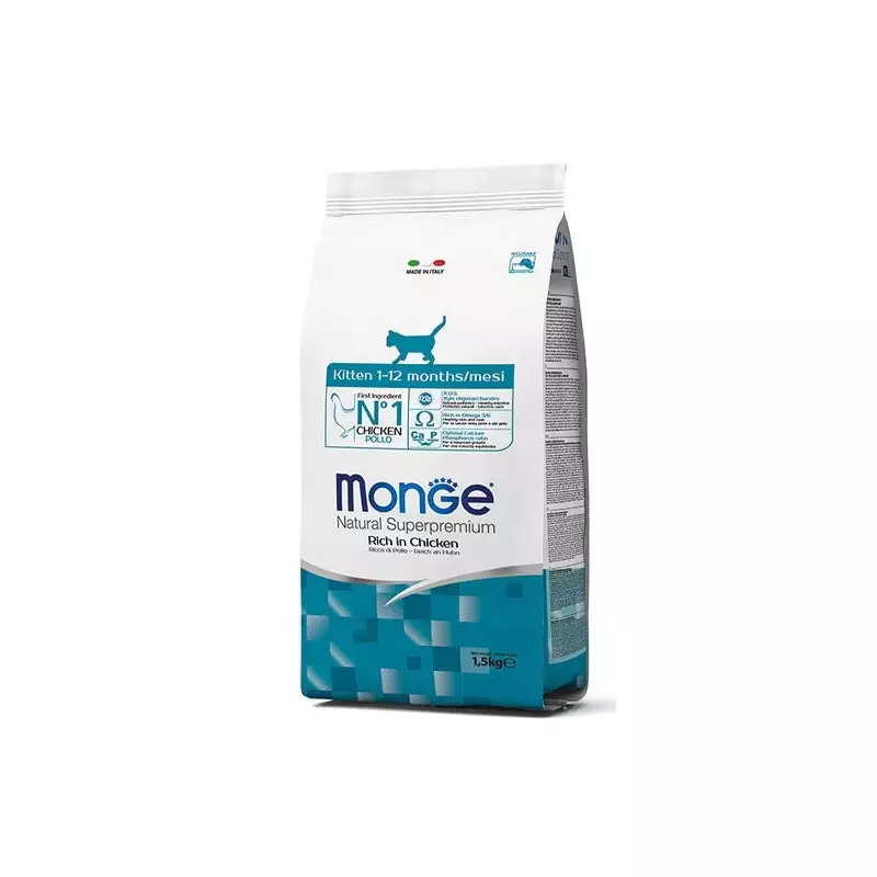 MONGE Natural Superpremium Kitten Ricco di Pollo 10 kg.