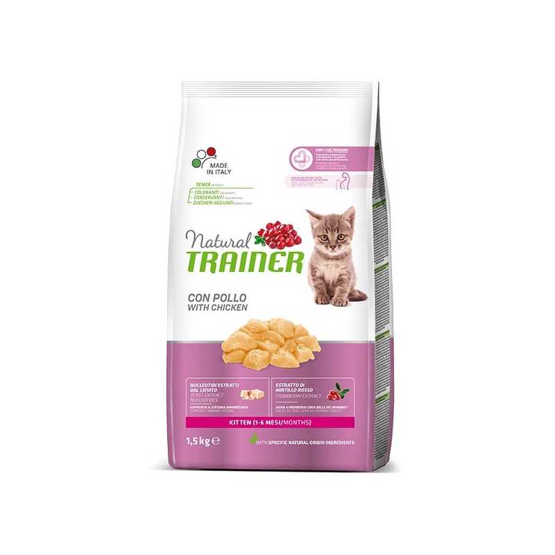 TRAINER Natural Kitten avec Poulet frais 1.5 kg. TRAINER Natural Kitten avec Poulet frais 1.5 kg.