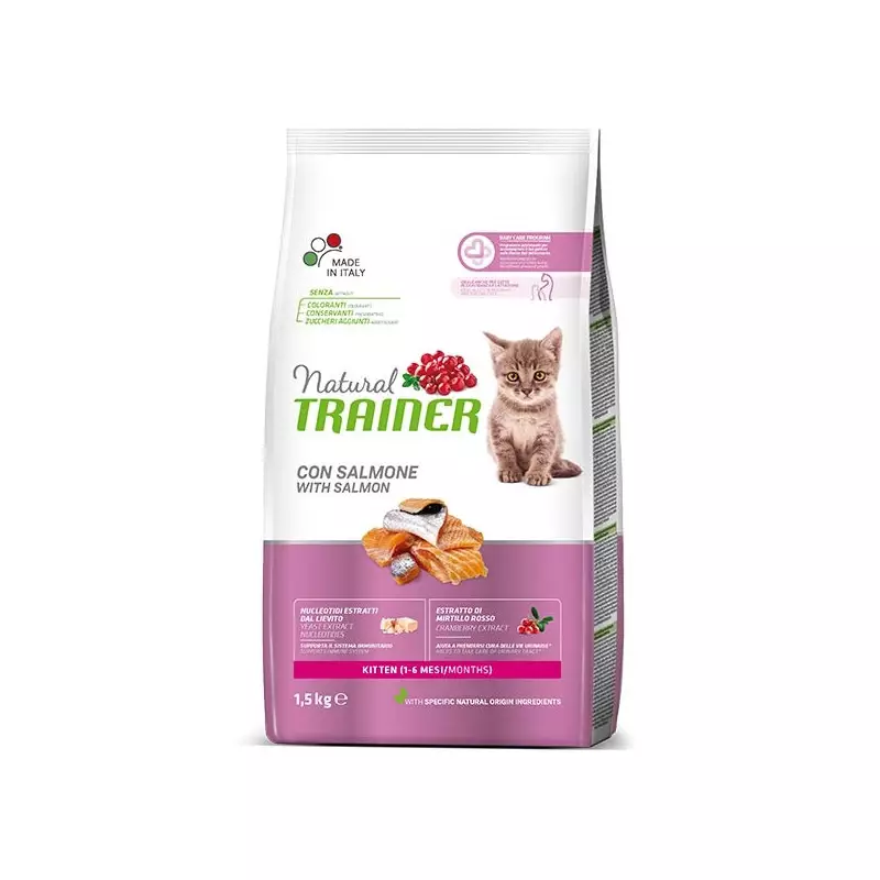 TRAINER Natural Kitten mit Lachs 1,5 kg. TRAINER Natural Kitten mit Lachs 1,5 kg.