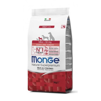MONGE Natural Superpremium Mini Puppy & Junior Ricco di Pollo 3 kg. -