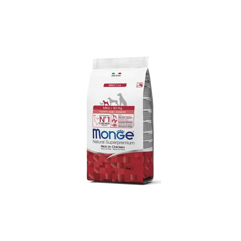 MONGE Natural Superpremium Mini Puppy et Junior Ricco de poulet 3 kg MONGE Natural Superpremium Mini Puppy et Junior Ricco de poulet 3 kg
