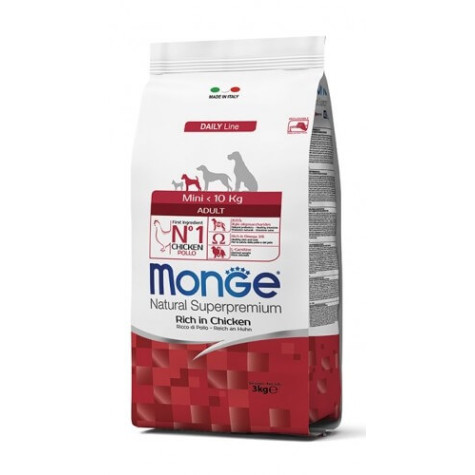 MONGE Natural Superpremium Mini Adult Ricco de poulet 3 kg