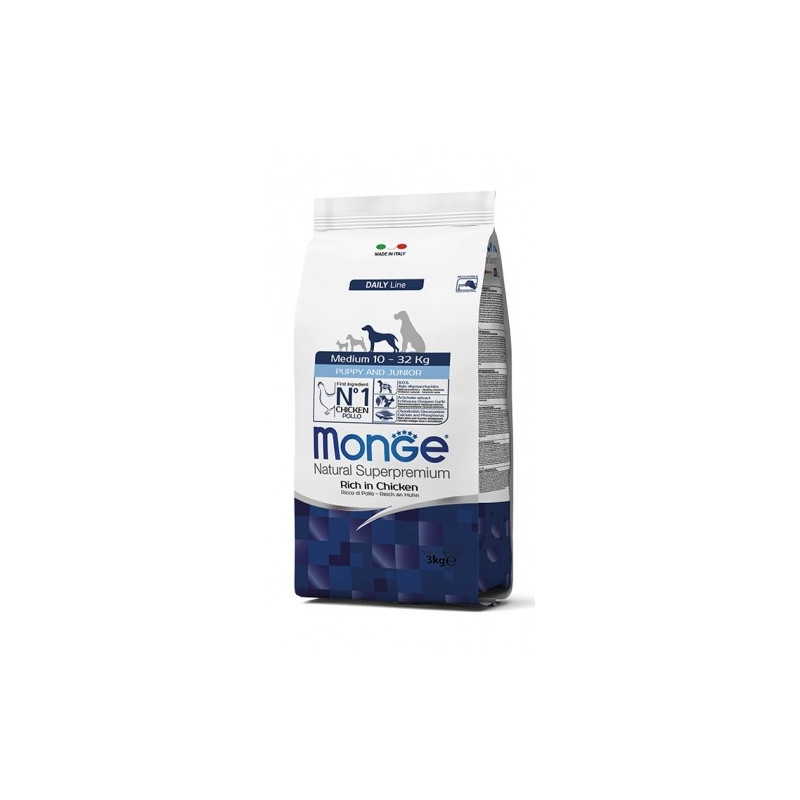 MONGE Natural Superpremium Medium Puppy et Junior Ricco de poulet 12 kg MONGE Natural Superpremium Medium Puppy et Junior Ricco de poulet 12 kg