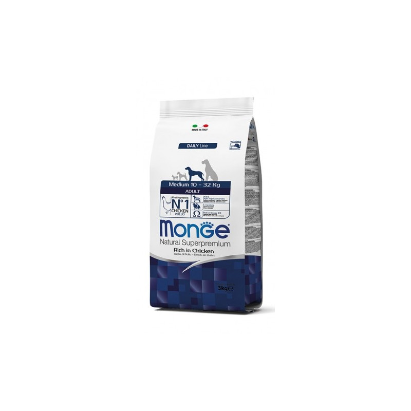 MONGE Chien adult medium al poulet 12 kg MONGE Chien adult medium al poulet 12 kg