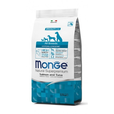 MONGE Natural Superpremium All Breeds Hypoallergenic Salmone e Tonno 12 kg. - 