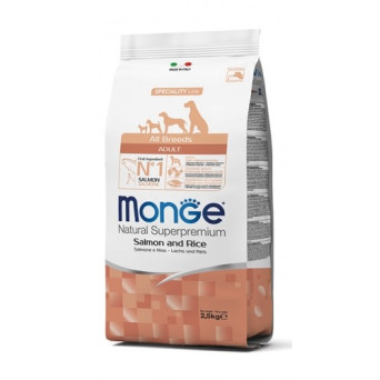 MONGE cane adult all breeds salmone e riso 12 kg - 