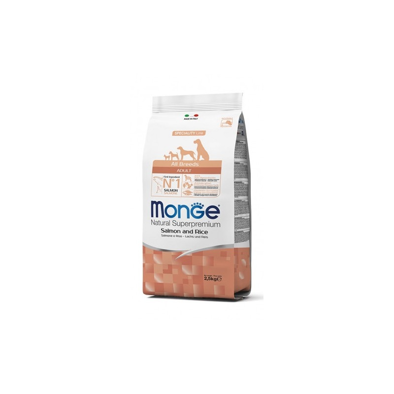 MONGE Chien adult all breeds saumon et riz 12 kg MONGE Chien adult all breeds saumon et riz 12 kg