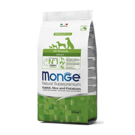 MONGE cane adult all breeds coniglio riso e patate 12 kg - 