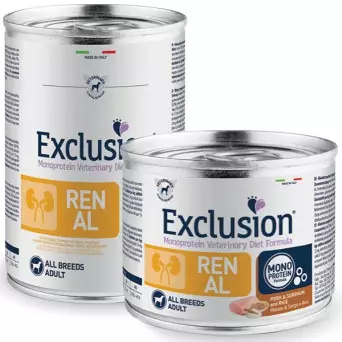 EXCLUSION DIET Renal Adult Alle Rassen mit Schweinefleisch, Sorghum und Reis 400 gr.