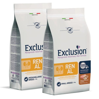 EXCLUSION DIET Renal Adult Medium&Large Breed con Maiale, Sorgo e Riso 12 kg. - 