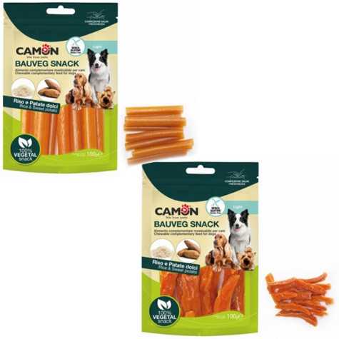 CAMON Bauveg Snack Vegetali Senza Cereali avec Patata Dolce et Citrouille 100 g.