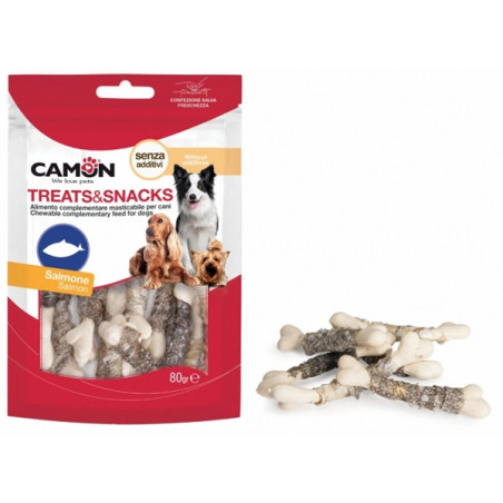 CAMON Snack a Forma di Osso Rivestito in Pelle di Pesce 80 gr. - 