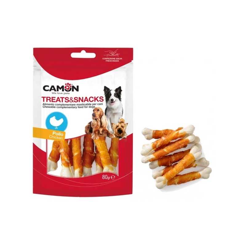 CAMON Treats Snacks Soft Poulet et Bones 80 g. CAMON Treats Snacks Soft Poulet et Bones 80 g.
