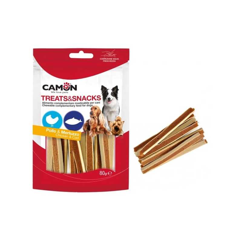 CAMON Treats Snacks Soft Poulet et Cabillaud 80 g. CAMON Treats Snacks Soft Poulet et Cabillaud 80 g.