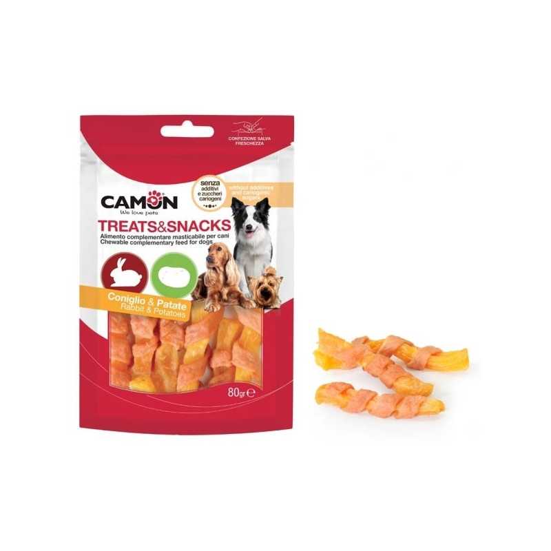 CAMON Treats et Snack Lapin et Pommes de terre 80 g. CAMON Treats et Snack Lapin et Pommes de terre 80 g.
