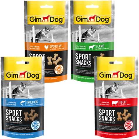 GIMBORN ITALIA GimDog Sport Snacks Ossicini avec Cabillaud Noir et L-Carnitina Grain Free 60 g.