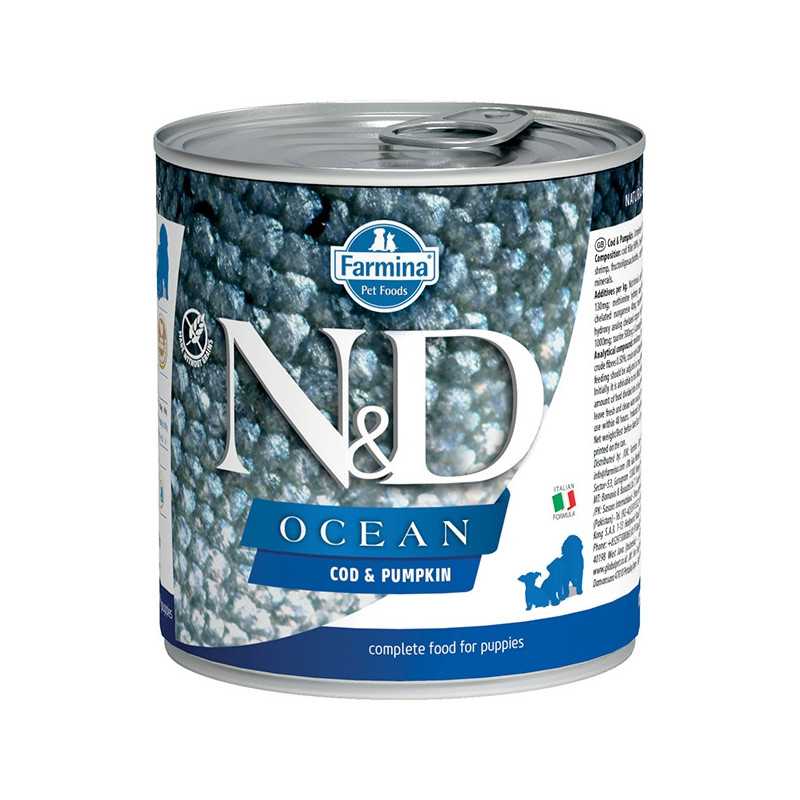 FARMINA N et D OCEAN Mini Puppy avec Cabillaud et Citrouille 285 g. FARMINA N et D OCEAN Mini Puppy avec Cabillaud et Citrouille 285 g.