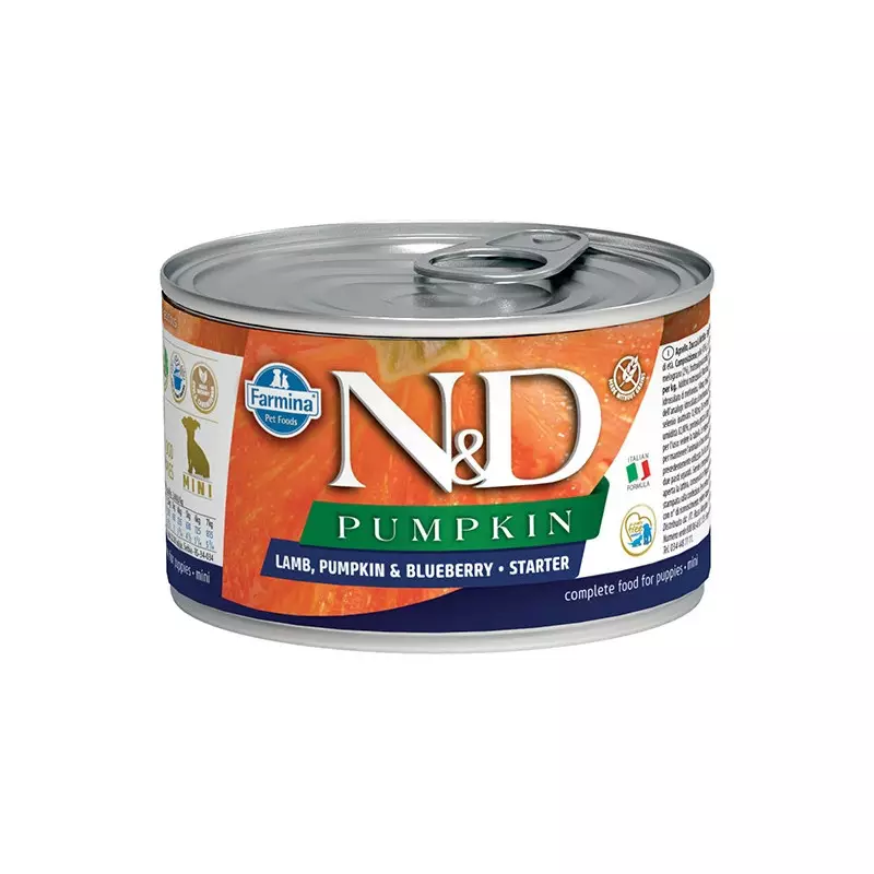 FARMINA N&D PUMPKIN Starter con Agnello, Zucca e Mirtillo 140 gr. FARMINA N&D PUMPKIN Starter con Agnello, Zucca e Mirtillo 140 gr.