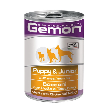 GEMON Puppy & Junior Bocconi con Pollo e Tacchino 415 gr. - 