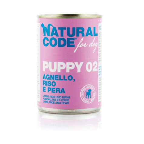 NATURAL CODE For Dog Puppy 02 Agnello, Riso e Pera 400 gr. - 