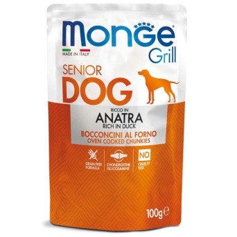 MONGE Grill Senior Bocconcini con Anatra 100 gr. - 