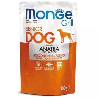 MONGE Grill Senior Bocconcini con Anatra 100 gr. - 
