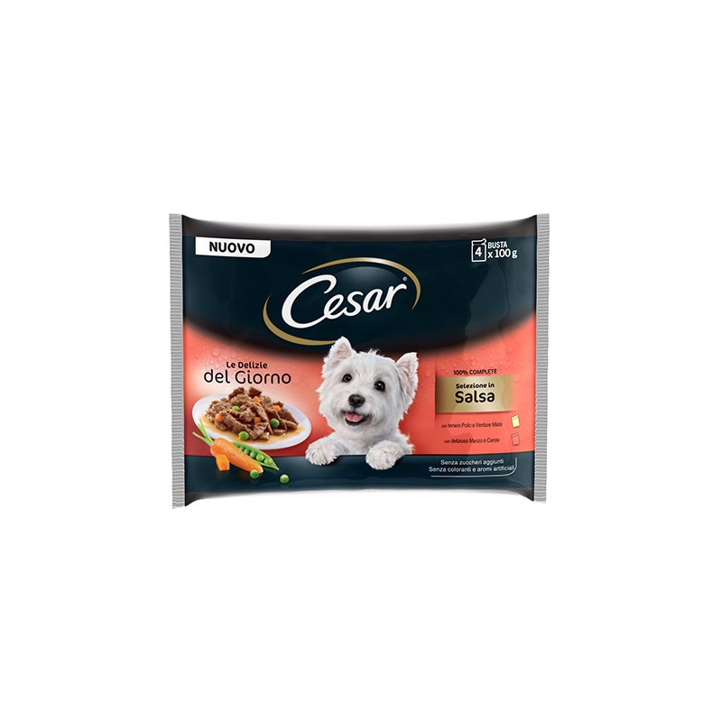 CESAR Delights of the Day Multipack Selection in Sauce 4 Beutel à 100 gr.