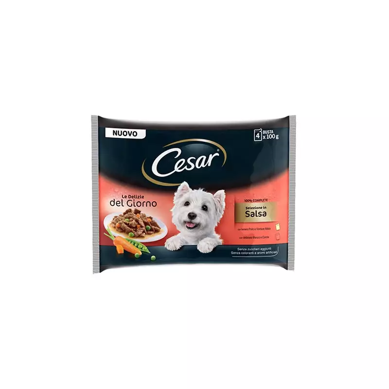 CESAR Delights of the Day Multipack Selection in Sauce 4 sachets of 100 gr.