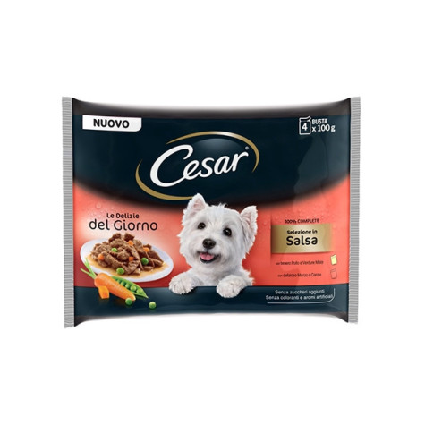 CESAR Delights of the Day Multipack Selection in Sauce 4 Beutel à 100 gr.