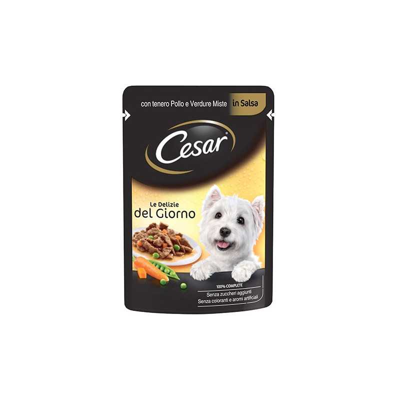 CESAR Delizie del Giorno Poulet et Légumes Miste in Salsa 100 g.