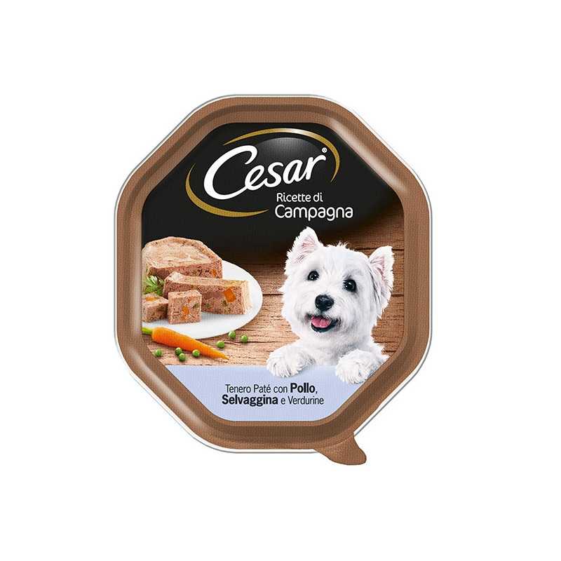CESAR Ricette di Campagna Poulet Selvaggina et Verdurine 150 g. CESAR Ricette di Campagna Poulet Selvaggina et Verdurine 150 g.