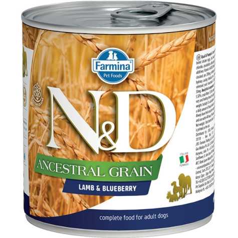 FARMINA N et D ANCESTRAL GRAIN avec Agneau et Myrtilles 285 g.