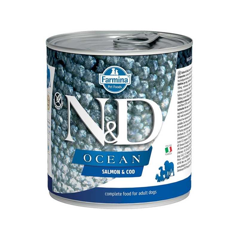 FARMINA N et D OCEAN avec Saumon et Cabillaud 285 g. FARMINA N et D OCEAN avec Saumon et Cabillaud 285 g.
