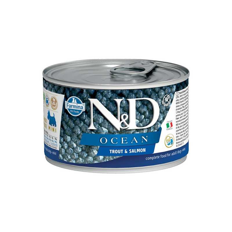 FARMINA N et D OCEAN Mini avec Truite et Saumon 140 g.