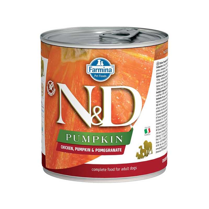 FARMINA N et D PUMPKIN avec Poulet, Citrouille et Grenade 285 g. FARMINA N et D PUMPKIN avec Poulet, Citrouille et Grenade 285 g.
