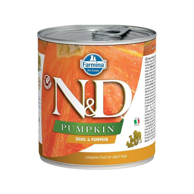 FARMINA N et D PUMPKIN avec Caille et Citrouille 285 g. FARMINA N et D PUMPKIN avec Caille et Citrouille 285 g.
