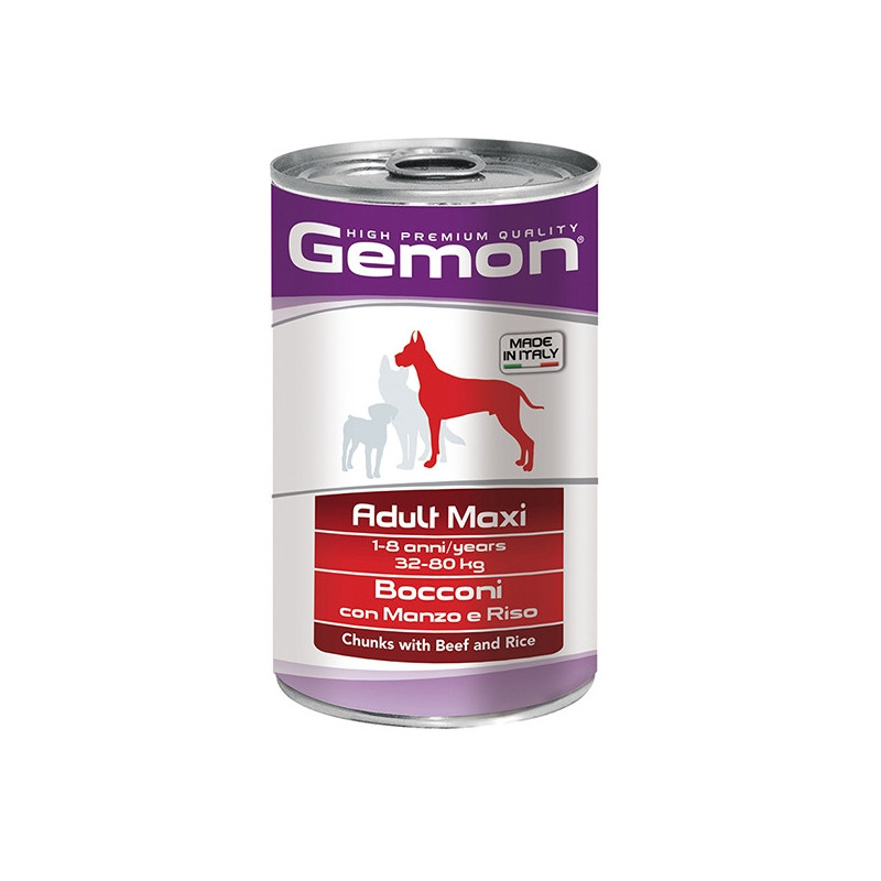 GEMON Adult Maxi Bocconi with Beef and Rice 1.25 kg.