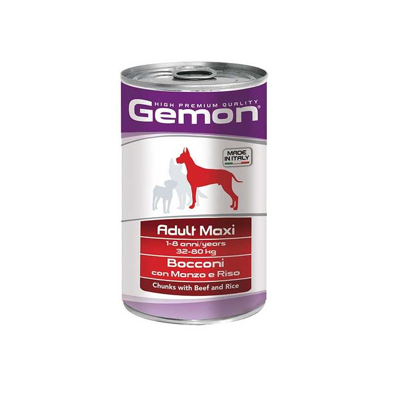 GEMON Adult Maxi Bouchées avec Bœuf et Riz 1,25 kg. GEMON Adult Maxi Bouchées avec Bœuf et Riz 1,25 kg.