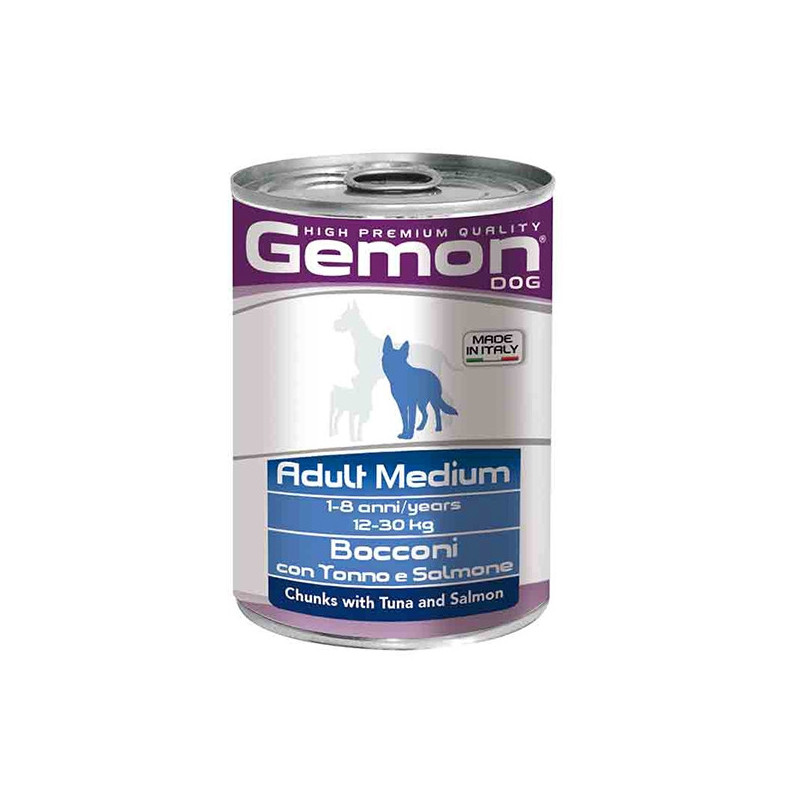 GEMON Adult Medium Bocconi con Tonno e Salmone 415 gr.
